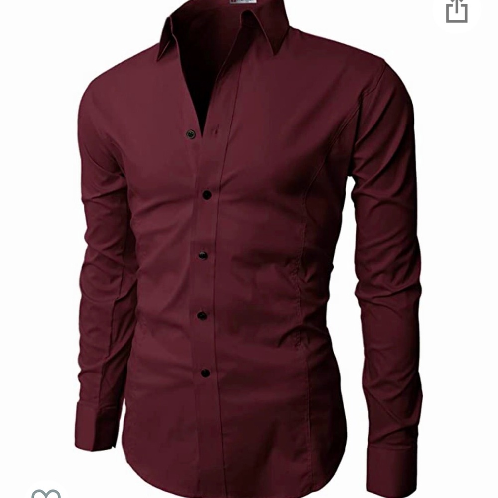 H2H men’s maroon dress shirt SZ S